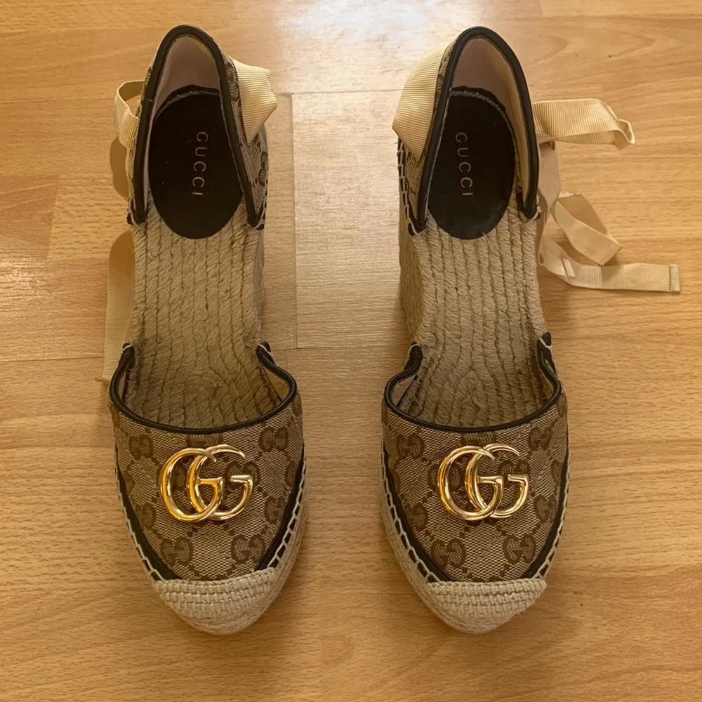 Gucci GG matelassé platform espadrille